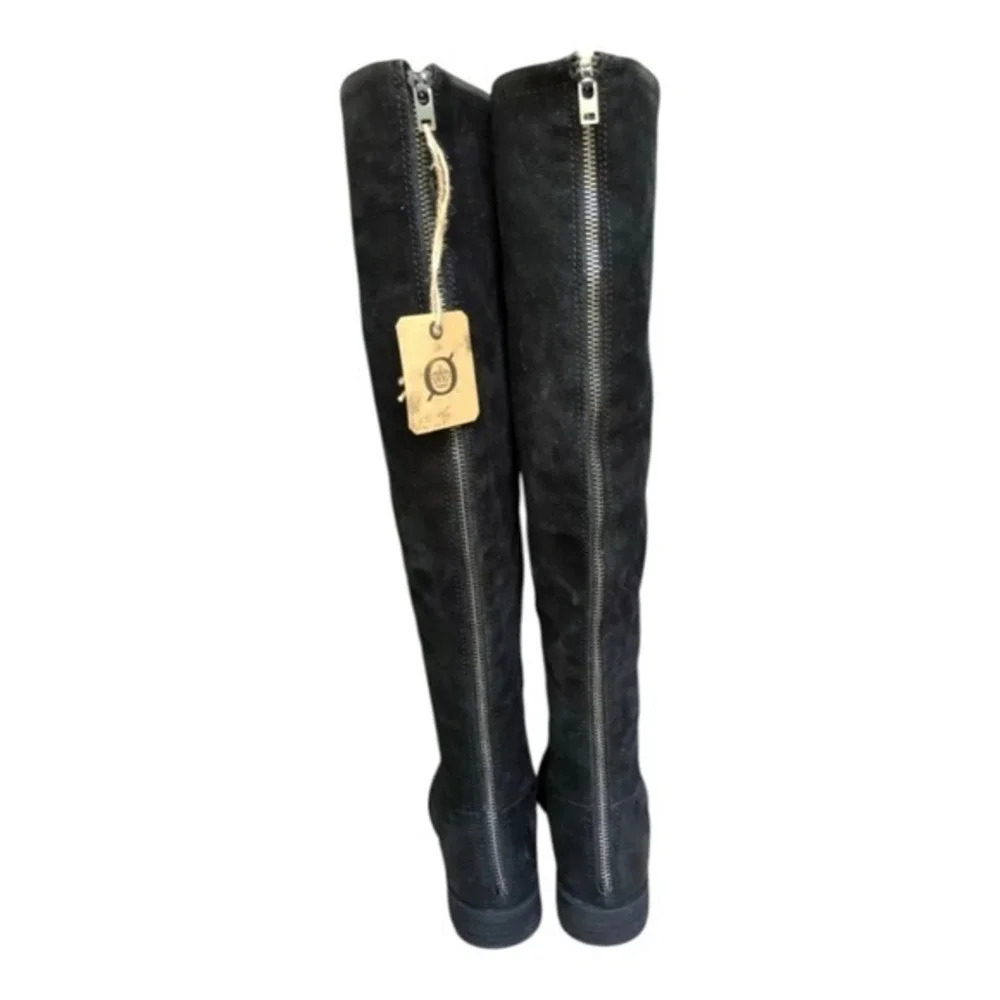 Born Women's Black SUede Borman TALL Knee boots size 5.5‎ NEW